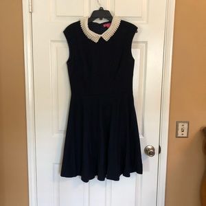 BETSEY JOHNSON NAVY BLUE PEARL DRESS